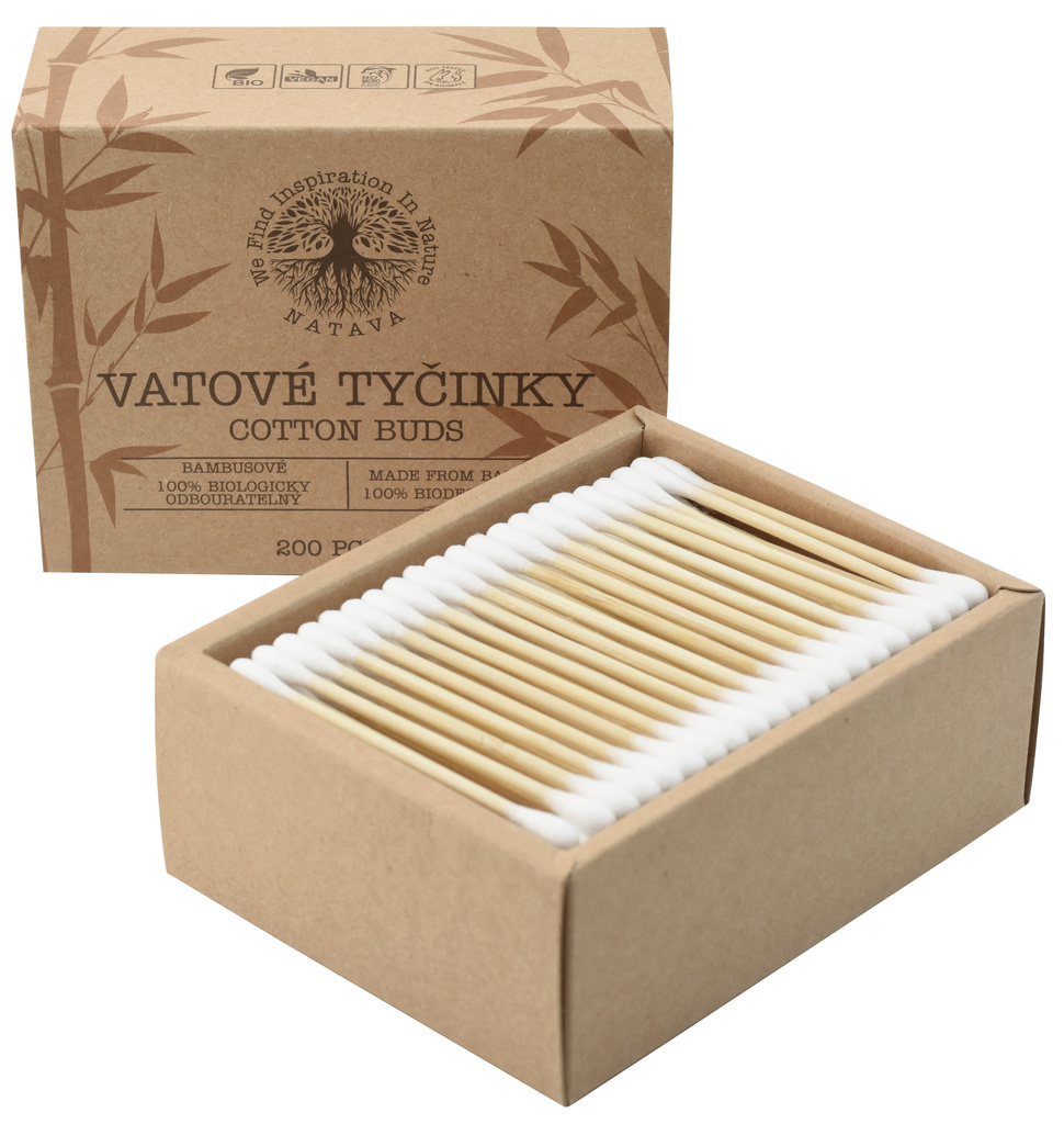 NATAVA Bambusové vatové tyčinky 200 ks